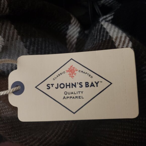 NWT St Johns Bay One Size Poncho Shawl Cape Toggle Sweater Blanket Brown Plaid - Picture 9 of 10